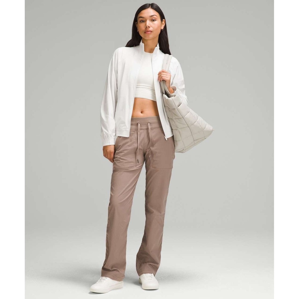 Lululemon Dance Studio Mid Rise Pant Taupetastic Full Length Travel Womens 10